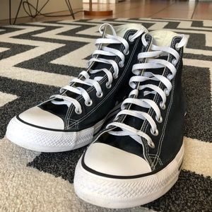 Men Converse High Top Black Sneakers 10.5